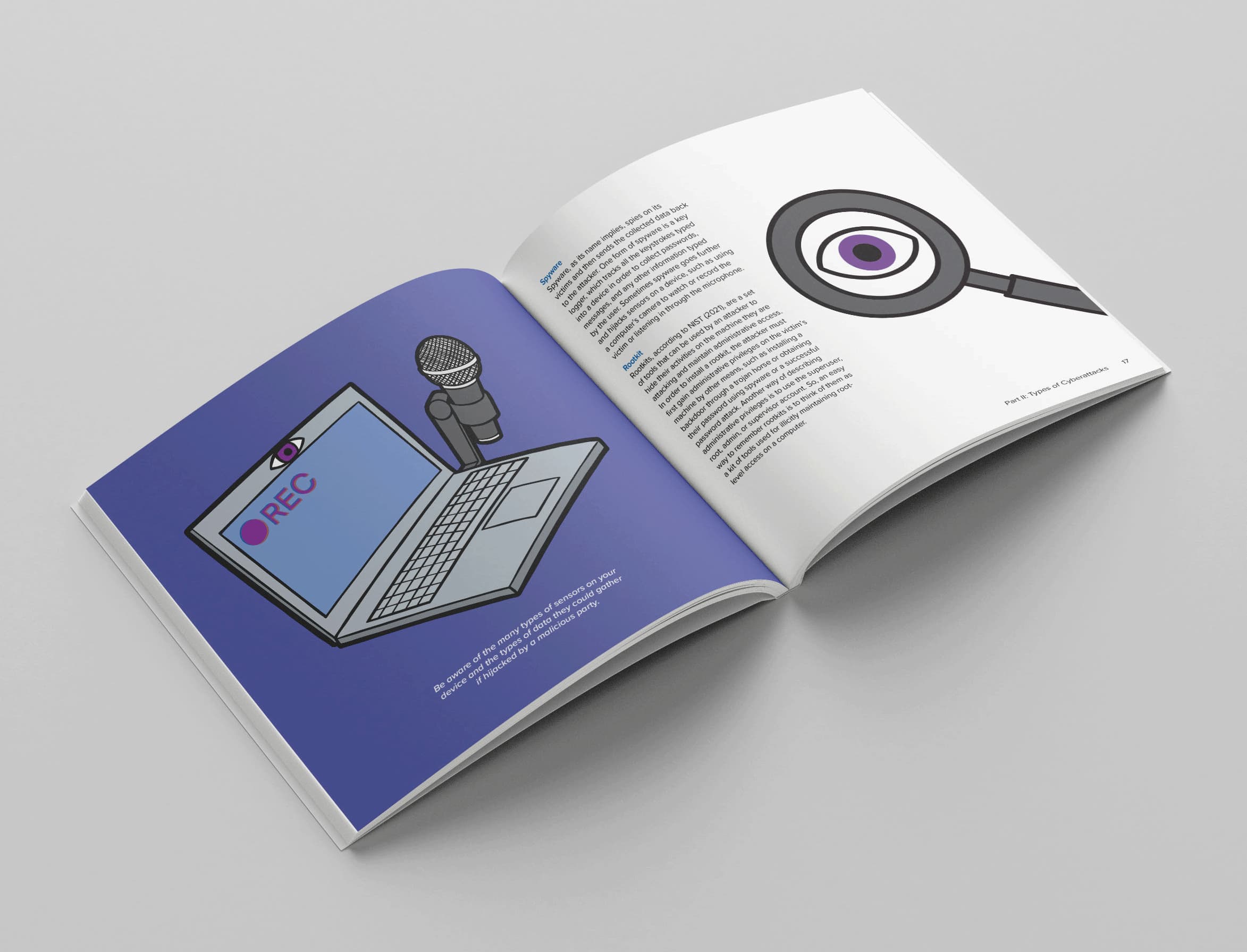 Illustrated page spread from the Illustrated Cyberattack Field Guide