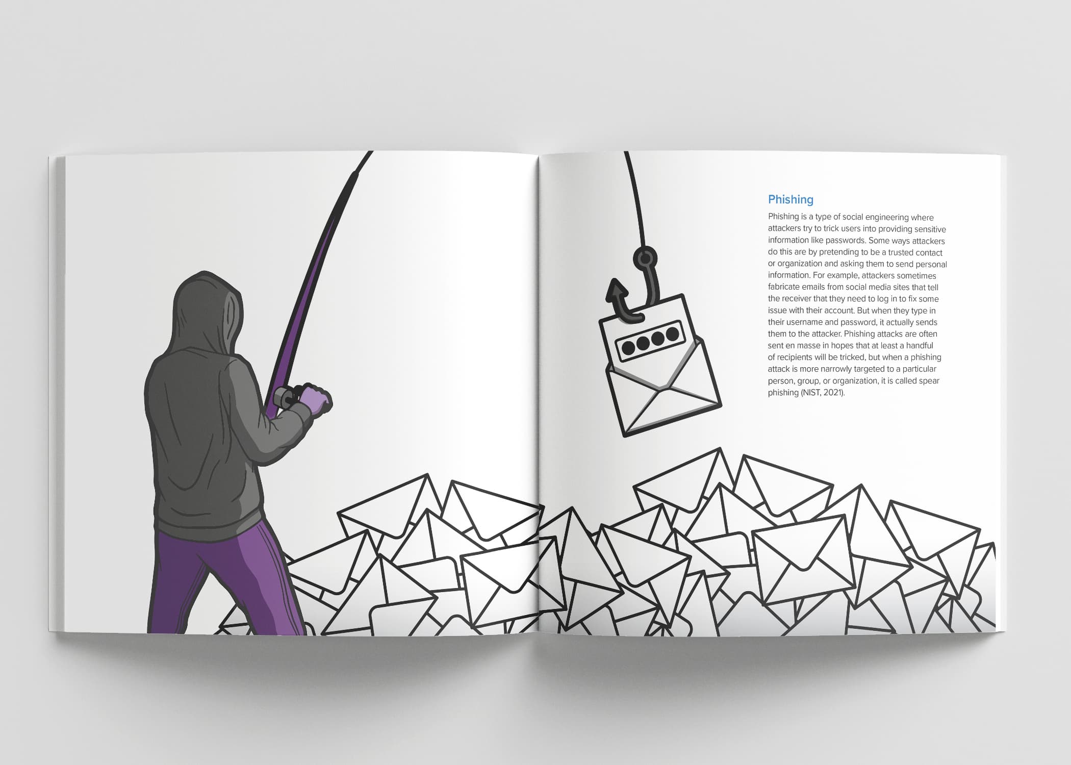 Illustrated page spread from the Illustrated Cyberattack Field Guide