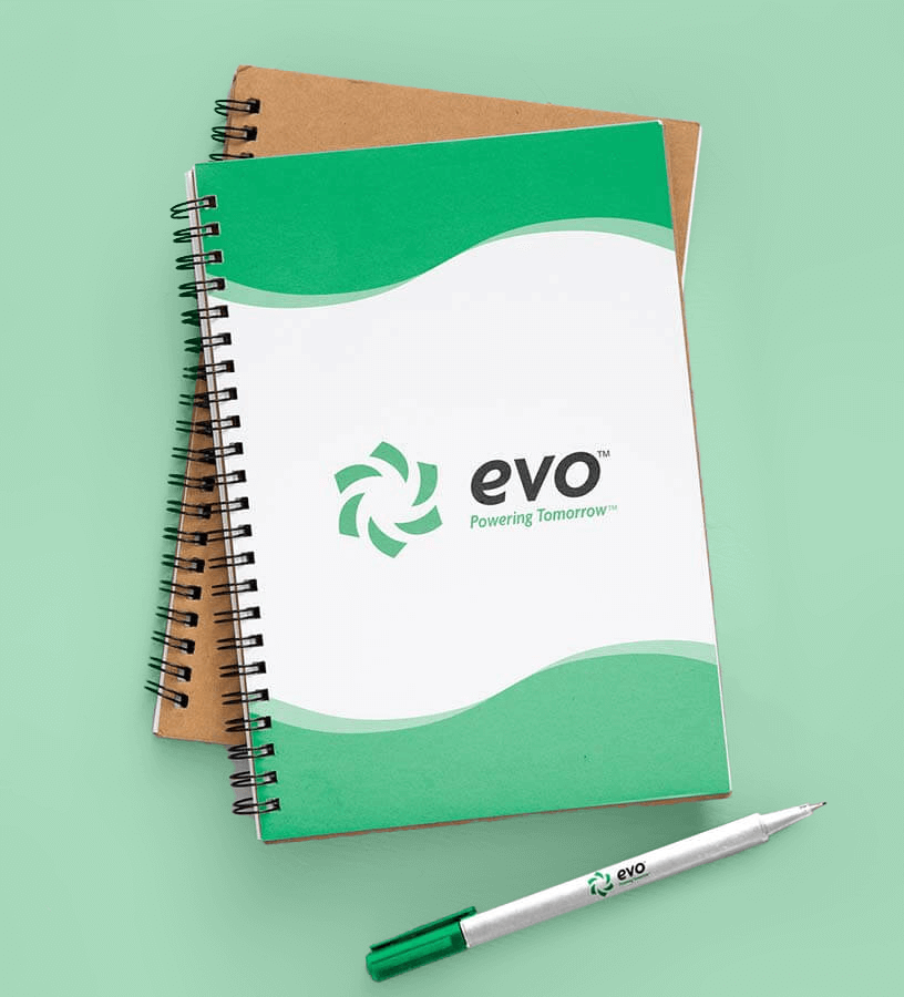 Evo Notebook and Pen Design